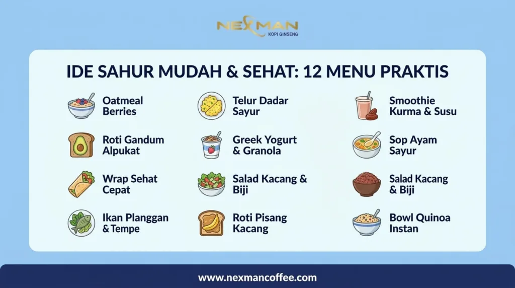 Ide Sahur yang Mudah Disiapkan: 12 Menu Praktis & Sehat