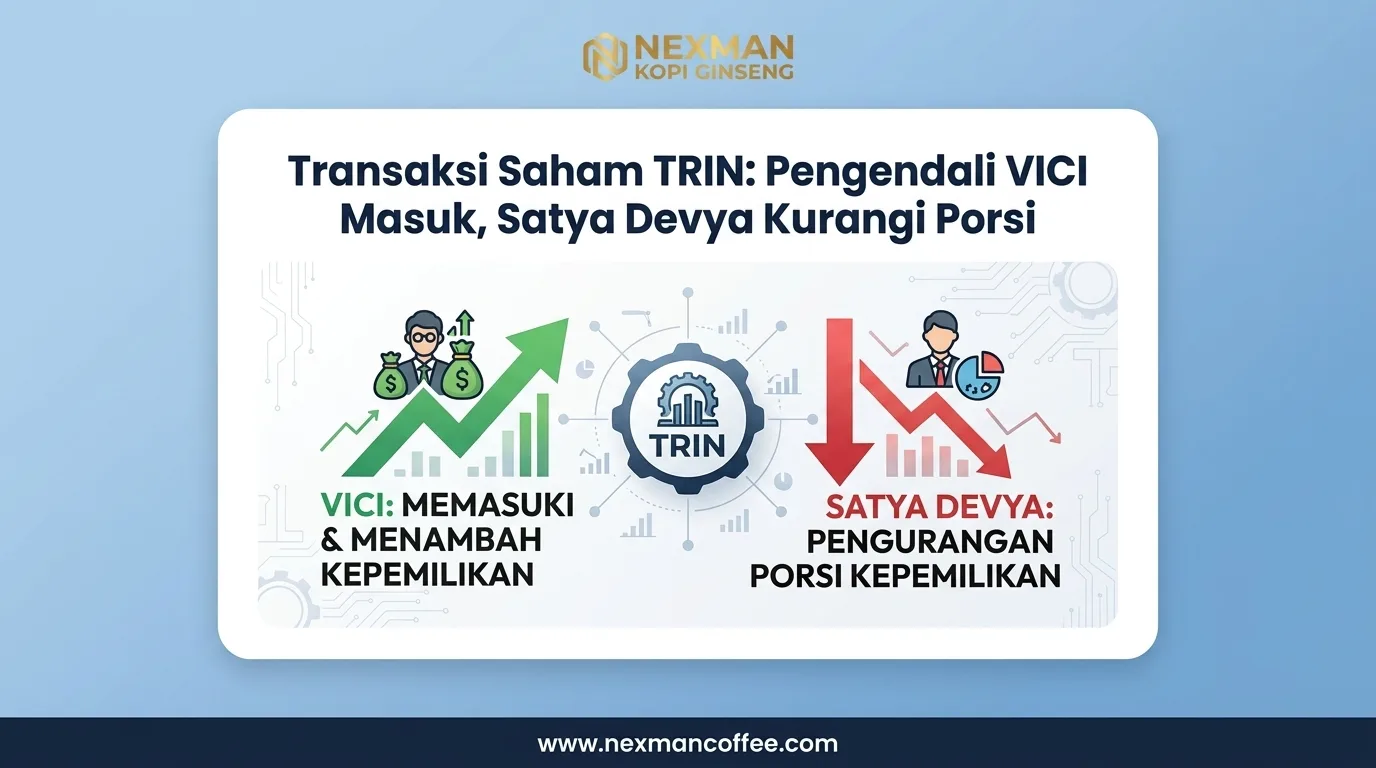 Transaksi Saham TRIN: Pengendali VICI Masuk, Satya Devya Keluar