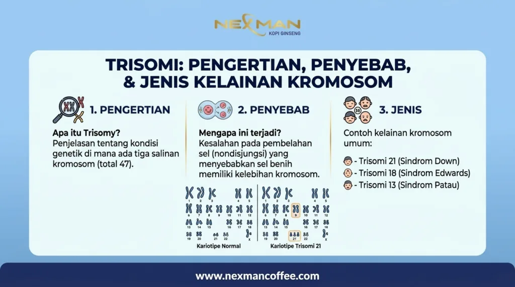 Trisomi: Pengertian, Penyebab, dan Jenis Kelainan Kromosom