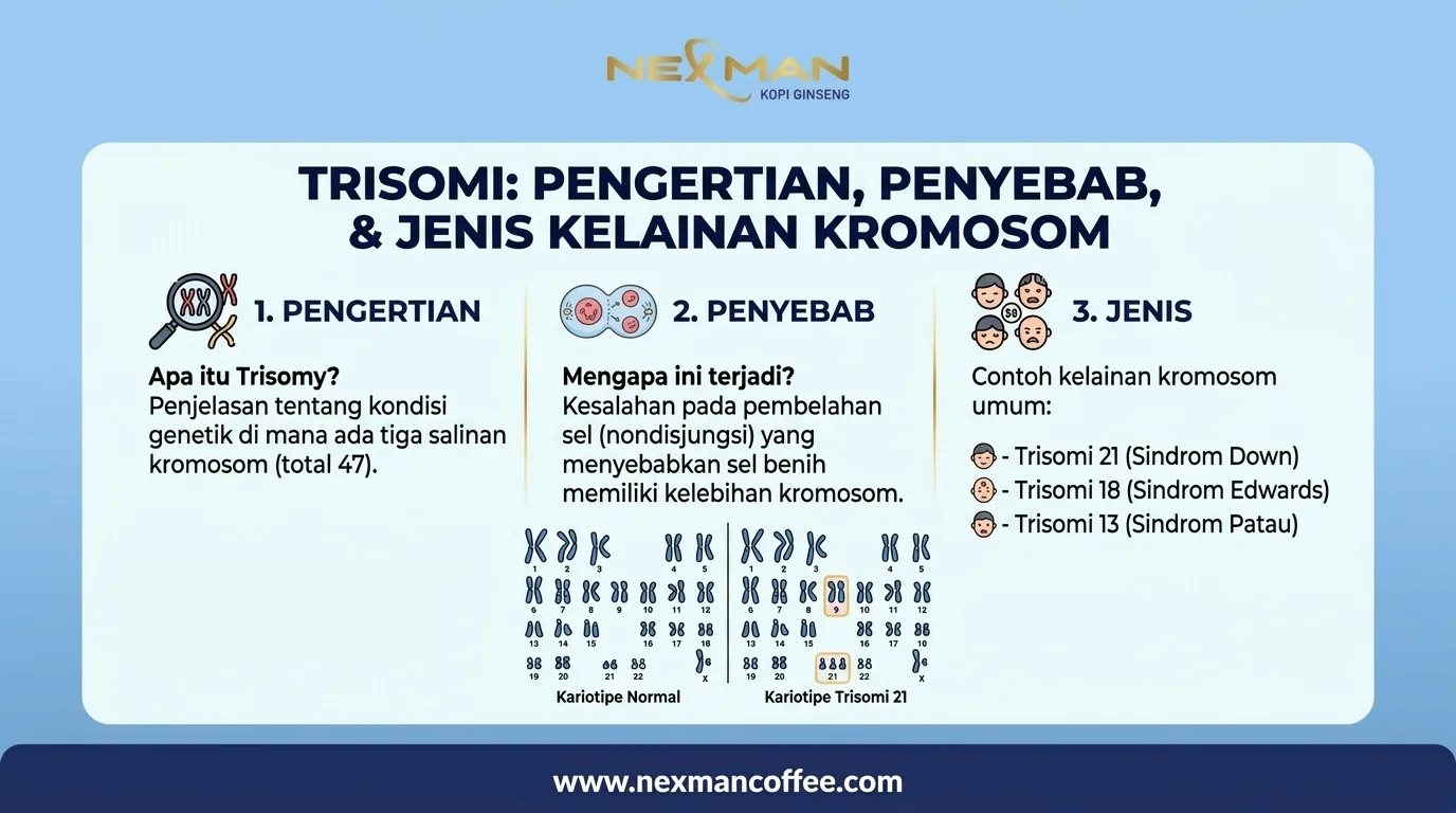 Trisomi: Pengertian, Penyebab, dan Jenis Kelainan Kromosom
